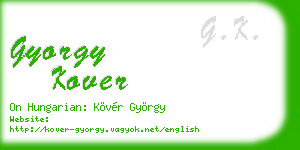 gyorgy kover business card